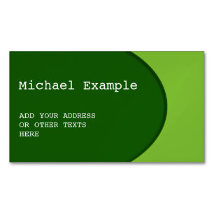 OVAL BUTTON - dark green + your text & ideas Magnetic Business Card