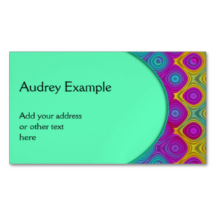 OVAL BUTTON - ocean green + your text & ideas Magnetic Business Card