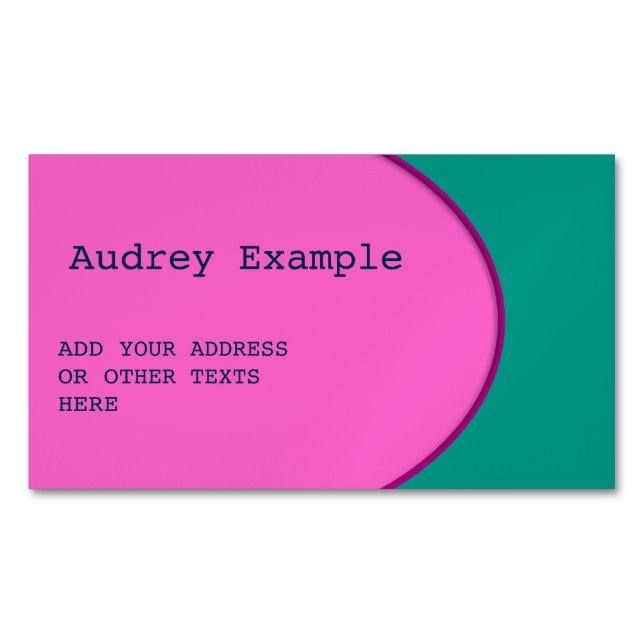 OVAL BUTTON - pink + your text & ideas Magnetic Business Card (Front)