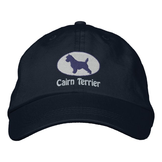 Oval Cairn Terrier Embroidered Hat (Dark) (Front)