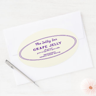 Oval Canned Grape Jelly Your Company Name Label