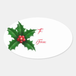 Oval Christmas Gift Tag Stickers