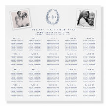 Oval dark blue white 20 wedding tables plan