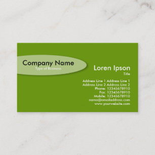 Oval - Dark lime Green Business Card