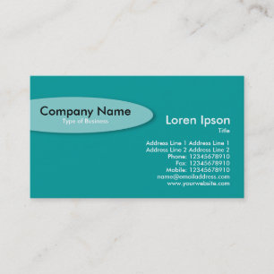 Oval - Dark Turquoise Business Card