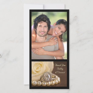 Oval Diamond Ring on Brown Wedding Thank You