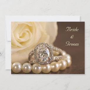 Oval Diamond Ring White Rose Marriage Announcement