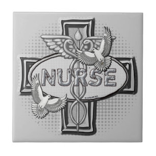 Oval doves nurse tile