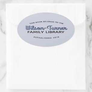 Oval Family Library Bookplate Collection  Label