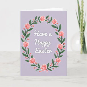 Oval Floral Easter Card