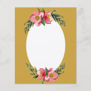 Oval floral frame scrapbook background paper