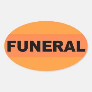 oval funeral sticker