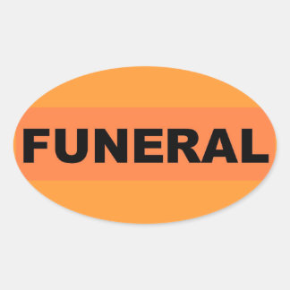 oval funeral sticker