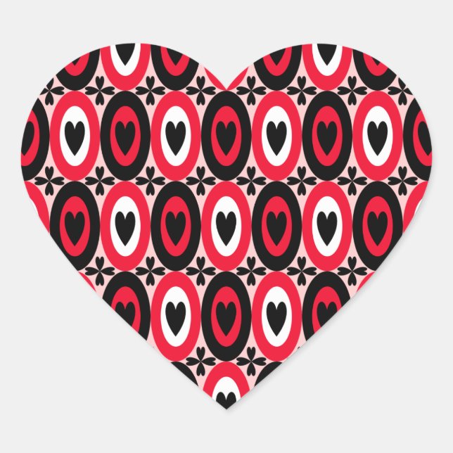 Oval Hearts Heart Sticker (Front)