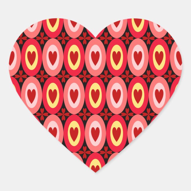 Oval Hearts Heart Sticker (Front)