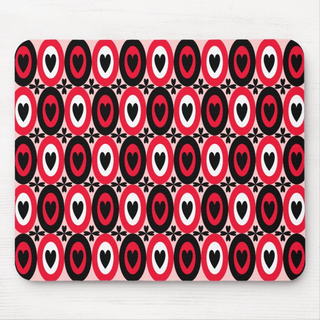 Oval Hearts Mouse Mat (Front)