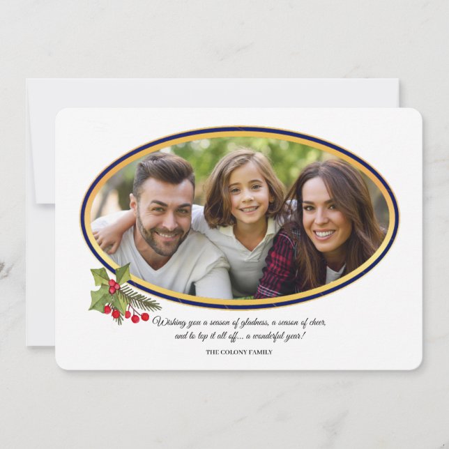 Oval Holiday Photo Card (Front)
