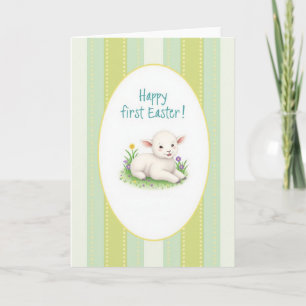 Oval Lamb Easter Wishes Card