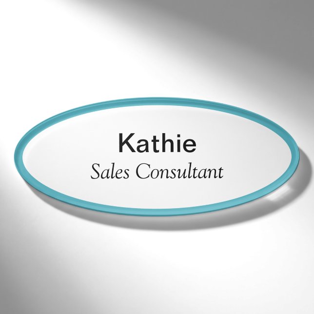 Oval Magnetic Name Tag Professional Title Badge (Front)