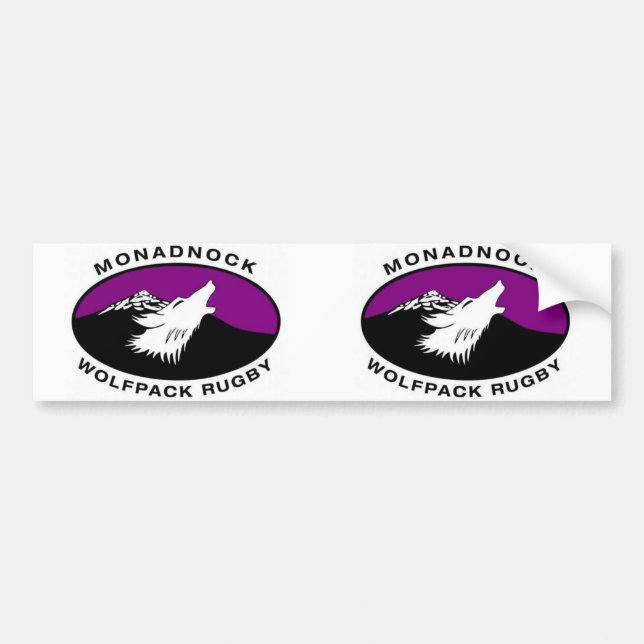 Oval Monadnock Wolfpack Rugby Bumper Sticker (Front)
