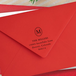 Oval Monogram Personalised Return Address Self-inking Stamp