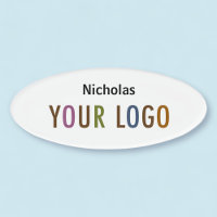 Oval Name Badge Magnet Custom Logo Employee Staff