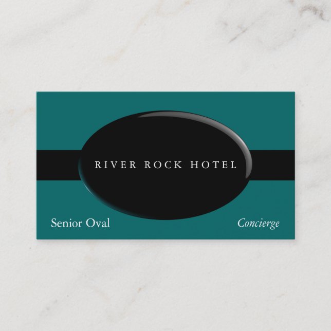 Oval Obsidian Business Card (Front)