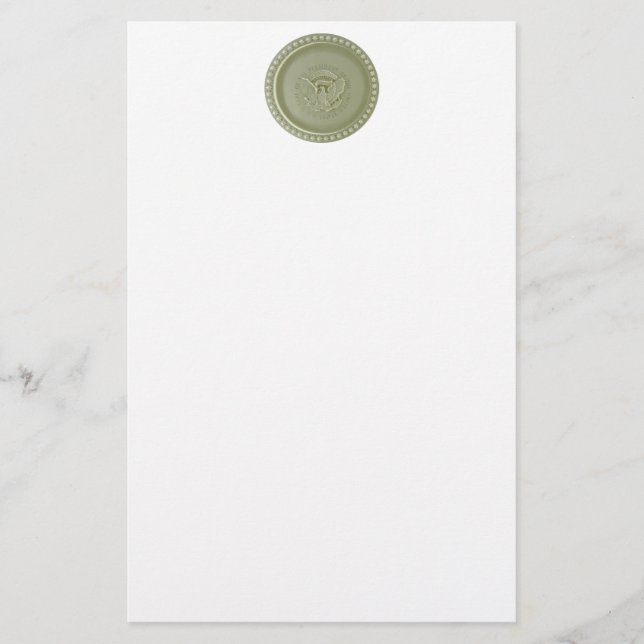 Oval Office Ceiling, Presidential USA Seal Ornamen Stationery (Front)