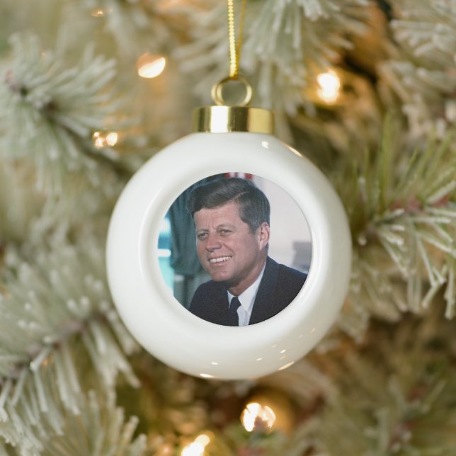 Oval Office of President John F. Kennedy Ceramic Ball Christmas Ornament (Tree)