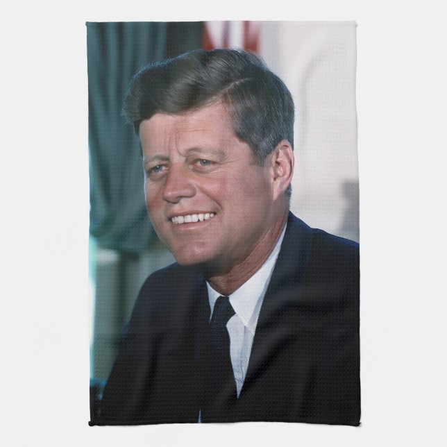 Oval Office of President John F. Kennedy Tea Towel (Vertical)