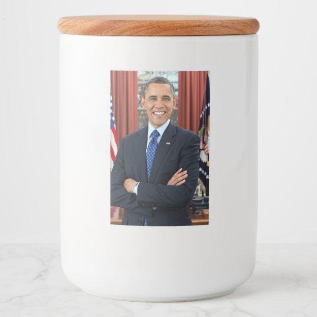 Oval Office Portrait, Obama Barack US President Food Label (Front)