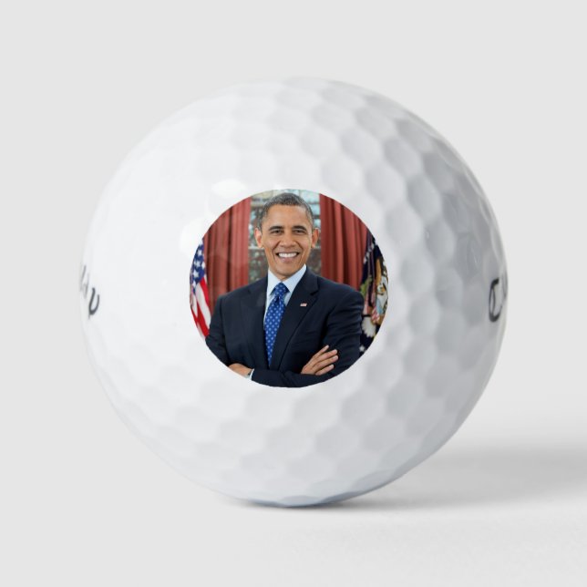 Oval Office Portrait, Obama Barack US President Golf Balls (Front)