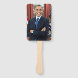 Oval Office Portrait, Obama Barack US President Hand Fan