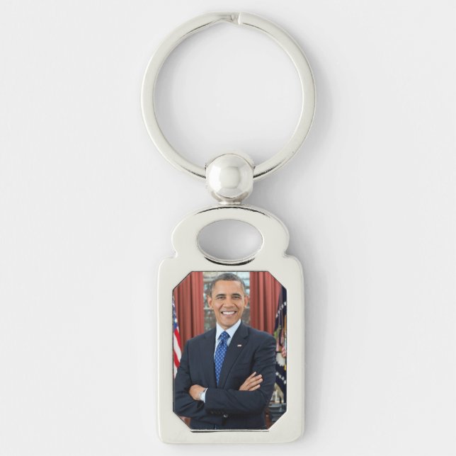Oval Office Portrait, Obama Barack US President Key Ring (Front)