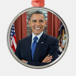 Oval Office Portrait, Obama Barack US President Metal Tree Decoration