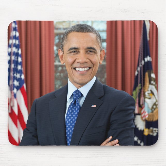 Oval Office Portrait, Obama Barack US President Mouse Mat (Front)