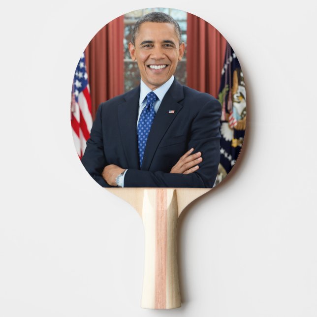 Oval Office Portrait, Obama Barack US President Ping Pong Paddle (Front)
