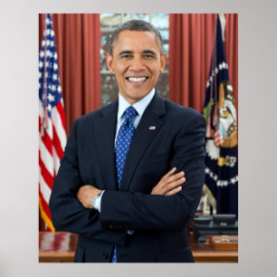Oval Office Portrait, Obama Barack US President Poster