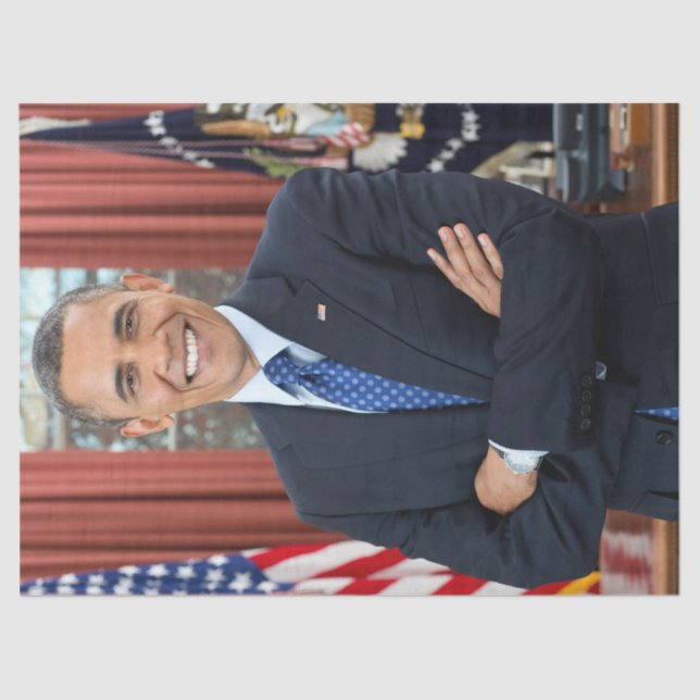 Oval Office Portrait, Obama Barack US President Tissue Paper (Front)