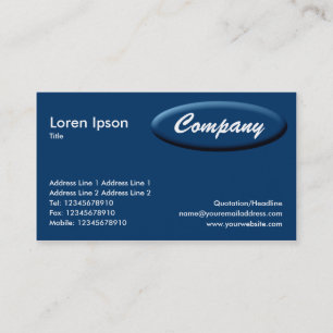 Oval Panel - Blue Business Card