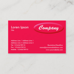 Oval Panel - Crimsom Business Card