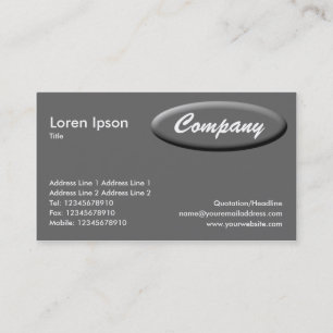 Oval Panel - Grey Business Card