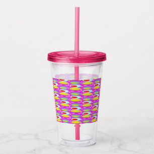 Oval pattern art in mixed colours bright modern acrylic tumbler