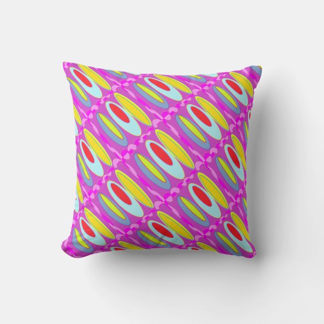 Oval pattern art in mixed colours bright modern    cushion (Front)