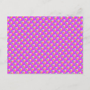 Oval pattern art in mixed colours bright modern    postcard