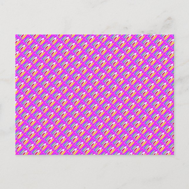 Oval pattern art in mixed colours bright modern    postcard (Front)