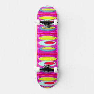 Oval pattern art in mixed colours bright modern    skateboard