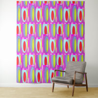 Oval pattern art in mixed colours bright modern   