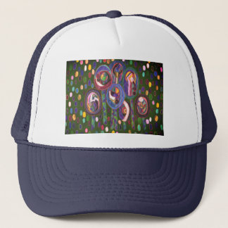 Oval pattern trucker hat