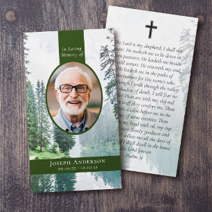 Oval Photo Forest Memorial Prayer Card
